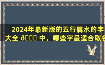 2024年最新版的五行属水的字大全 🐎 中，哪些字最适合取名